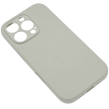 Чехол накладка Silicone Case для APPLE iPhone 16 Pro, силикон, защита камеры, бархат, цвет светло серый