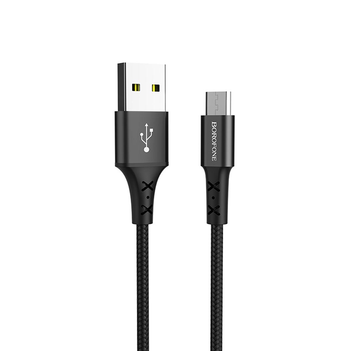 Кабель BOROFONE BX20 Enjoy Micro USB, 2A, длина 1 метр, силикон, нейлоновая оплетка, цвет черный