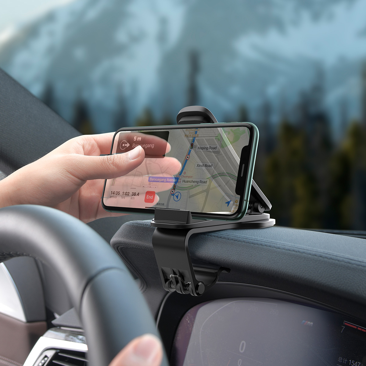 Автомобильный держатель BASEUS SUDZ-A0S Big Mouth Pro Car Mount, прищепка на торпеду, цвет серебристо черный.