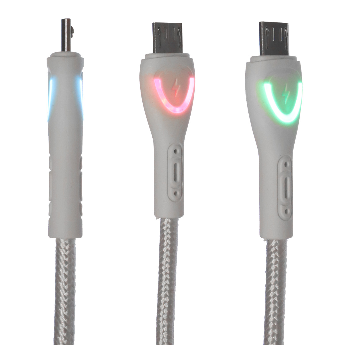 Кабель EARLDOM EC-117M Micro USB, 3A, Led индикатор, длина 1 метр, цвет белый