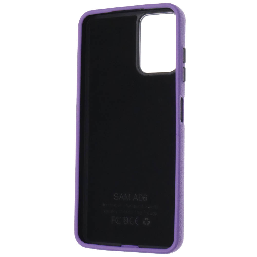 Чехол накладка для SAMSUNG GALAXY A06, силикон, пластик, текстура кожи, бархат, цвет сиреневый