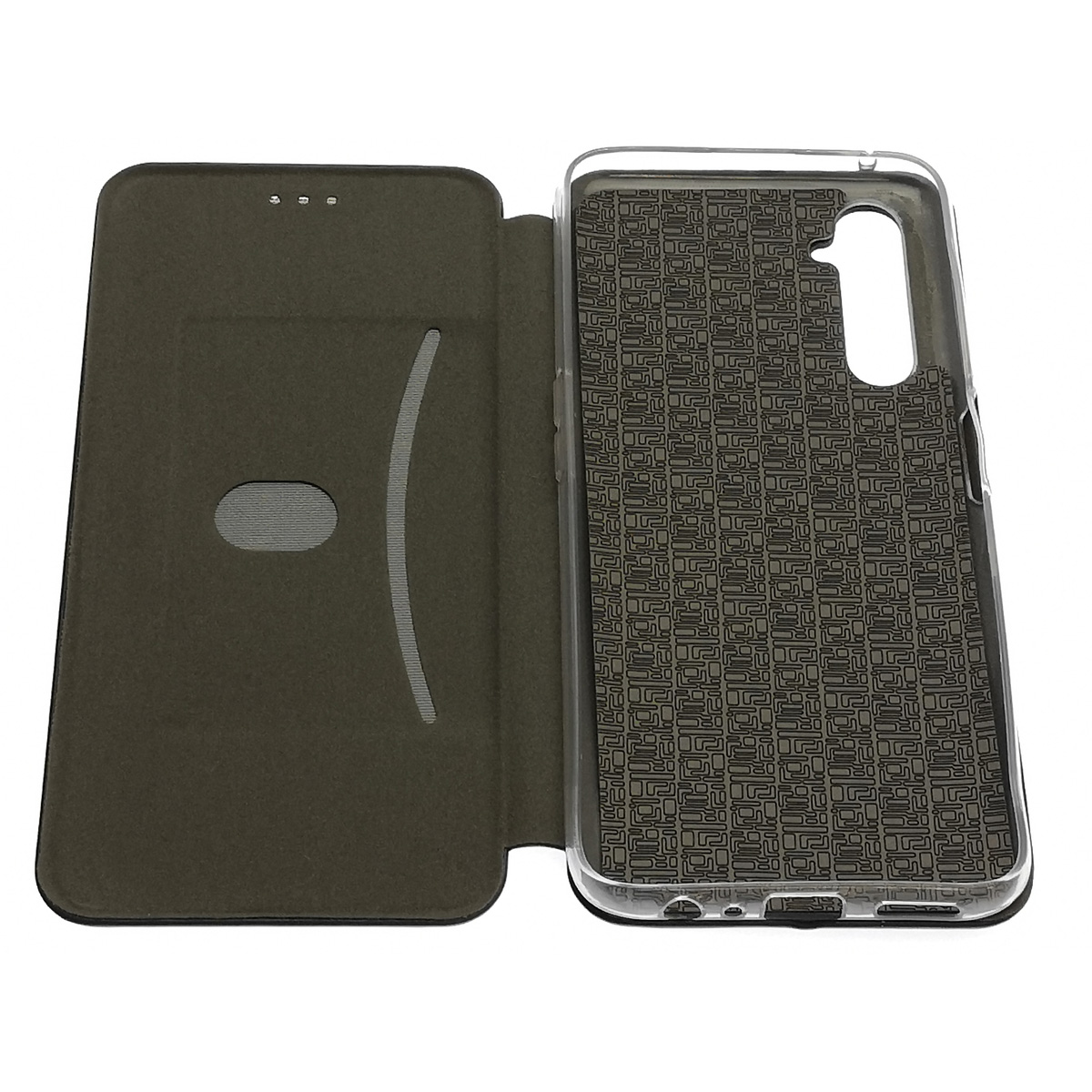 Чехол книжка STYLISH для Realme 6 Pro, экокожа, визитница, цвет черный