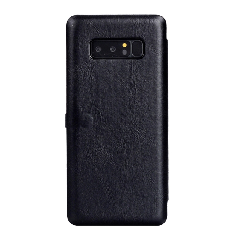 LENUO чехол-книжка с магнитом SAMSUNG Galaxy Note 8 (SM-N950), силикон-кожа, с визитницей, цвет чёрный.