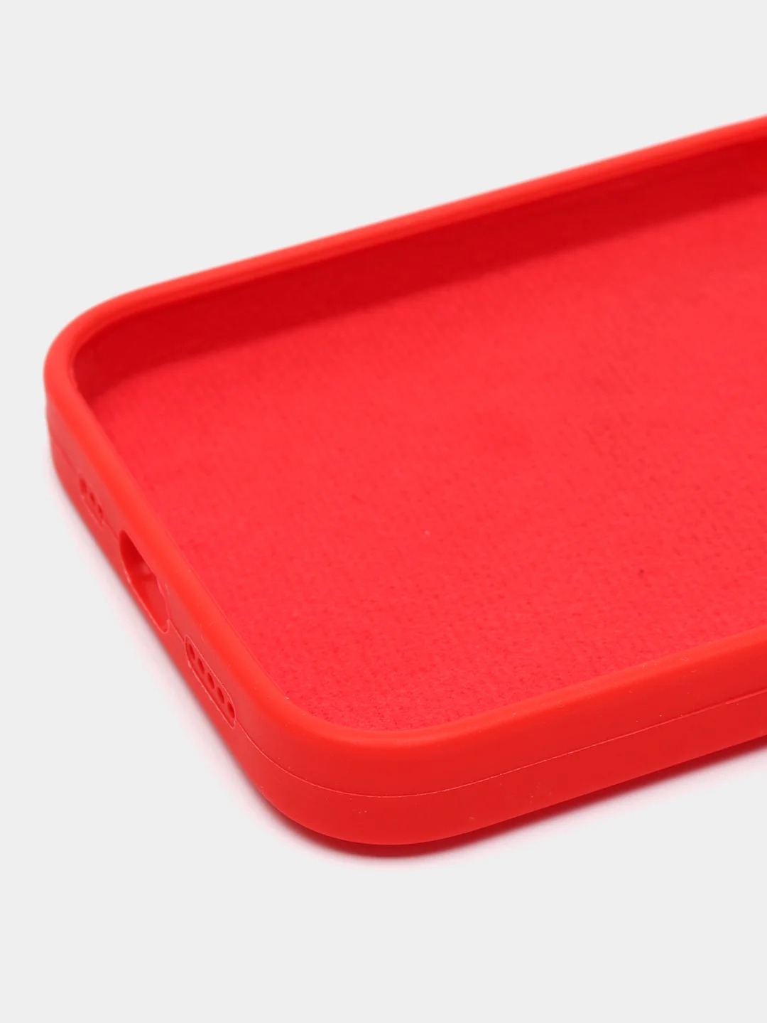Чехол накладка Silicone Case для APPLE iPhone 13 Pro Max, с поддержкой MagSafe, защита камеры, силикон, бархат, цвет красный