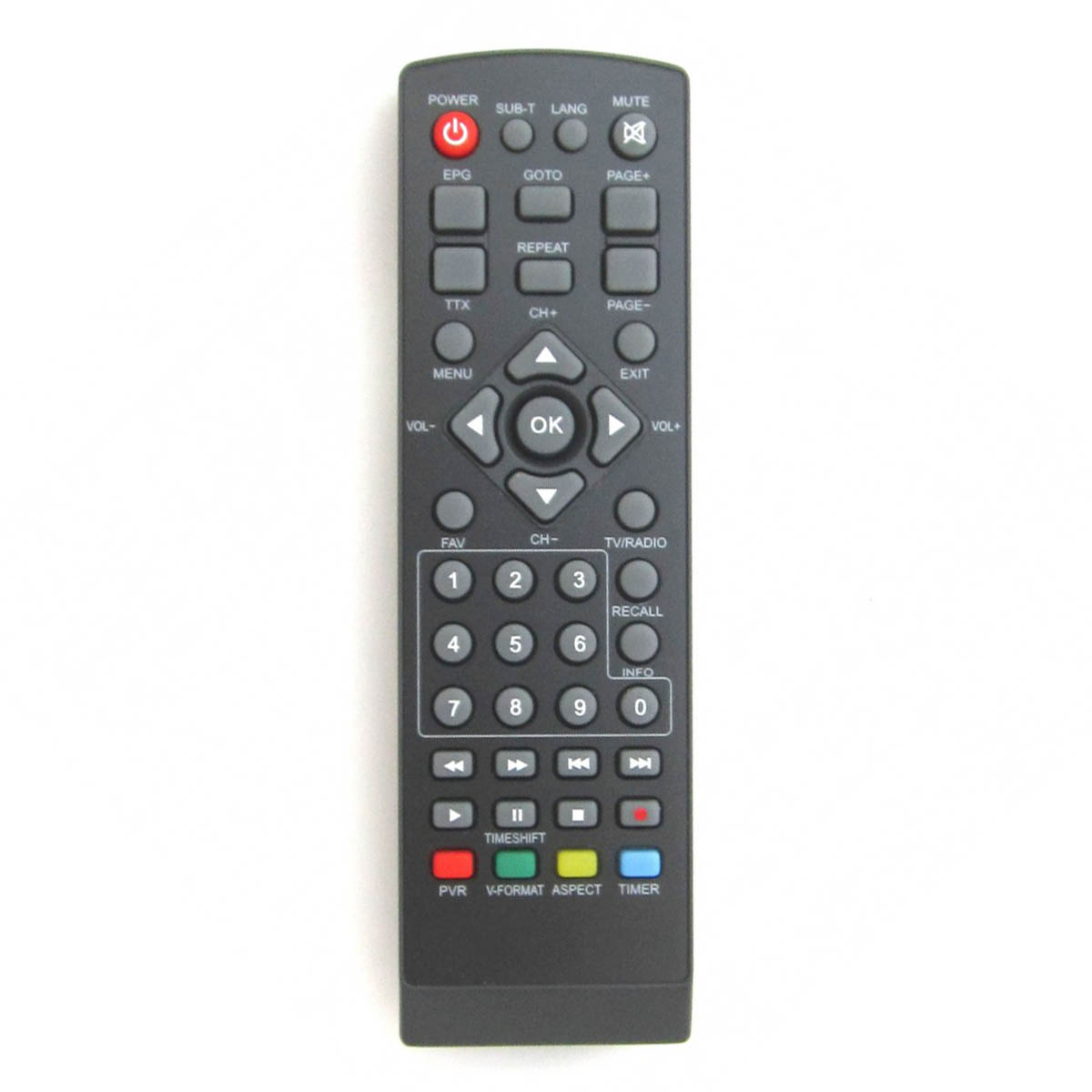 Пульт ДУ универсальный HUAYU DVB-T2+2 VERSION 2021, цвет черный