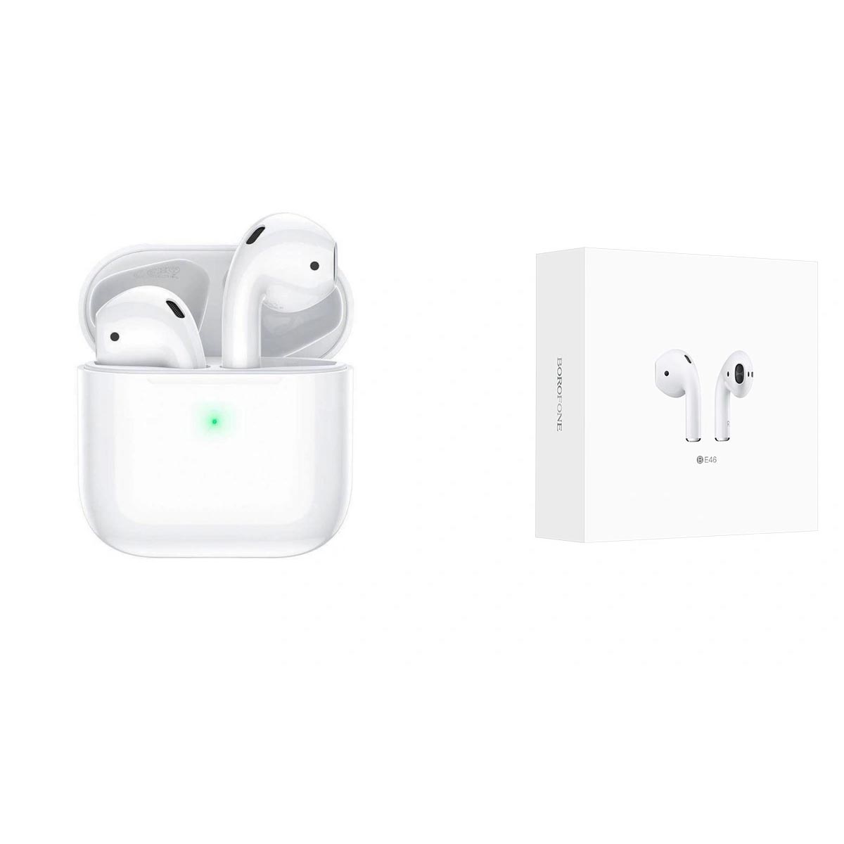 Гарнитура (наушники с микрофоном) беспроводная, BOROFONE BE46 TWS, Bluetooth 5.0, цвет белый