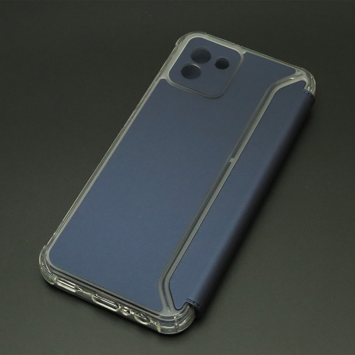 Чехол книжка для SAMSUNG Galaxy A03 (SM-A035F), экокожа, визитница, цвет темно синий