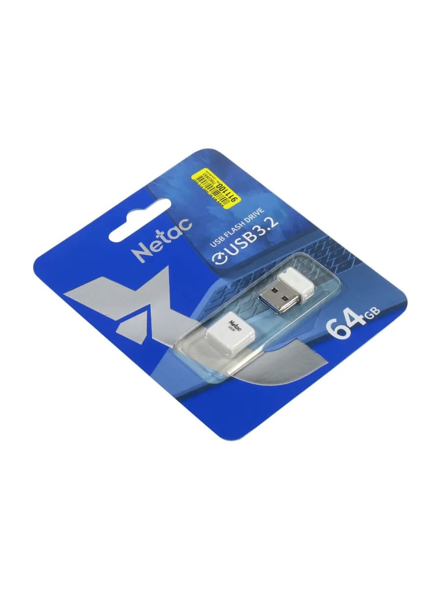 Флешка USB 3.2 64GB NETAC U116 mini (NT03U116N-064G-32WH), цвет белый