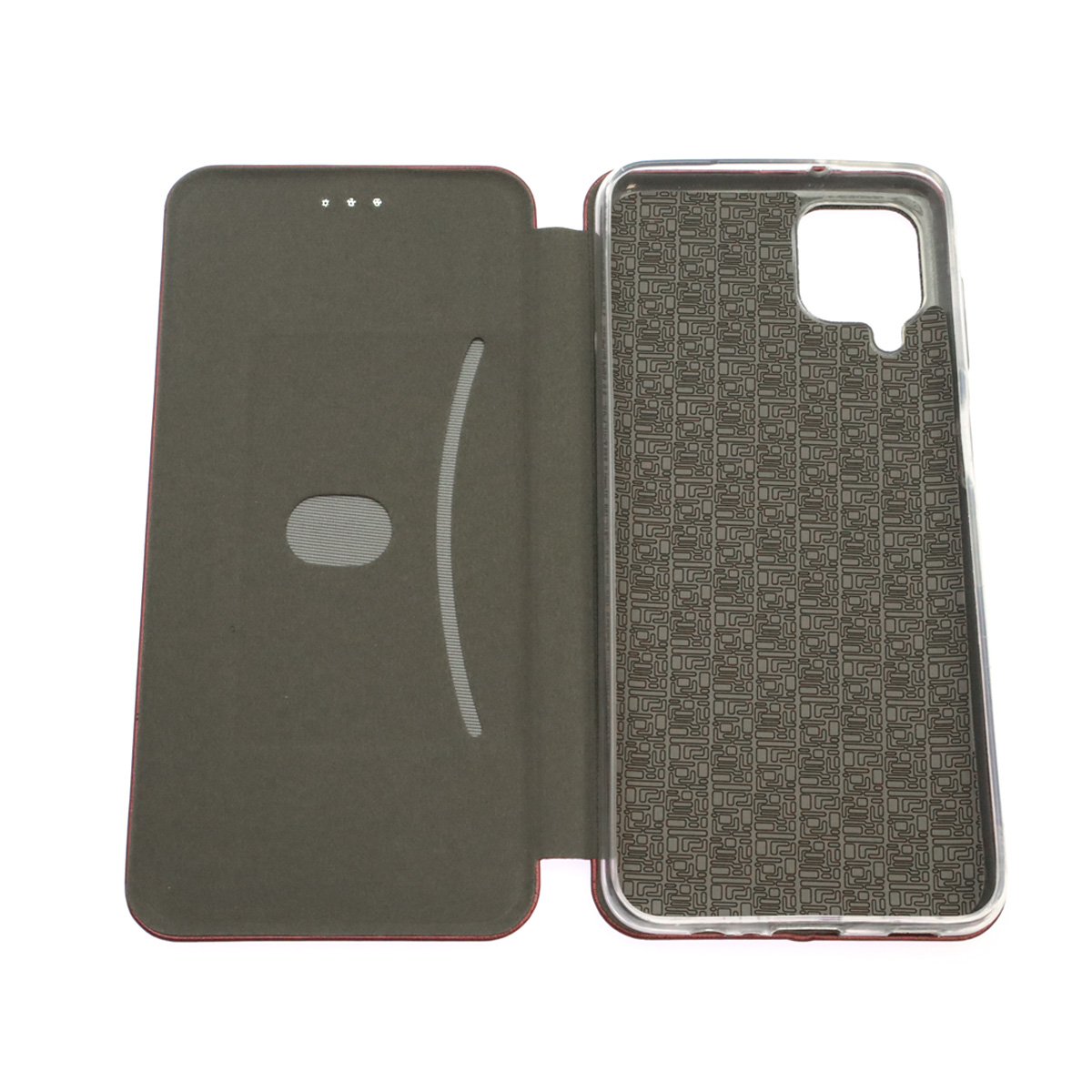 Чехол книжка STYLISH для SAMSUNG Galaxy A12 (SM-A125), M12 (SM-M127F), экокожа, визитница, цвет бордовый