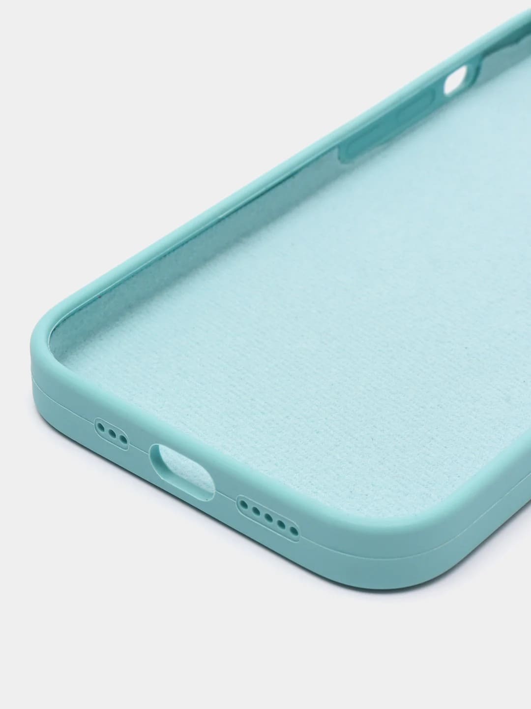Чехол накладка Silicone Case для APPLE iPhone 13 Pro Max, с поддержкой MagSafe, защита камеры, силикон, бархат, цвет мятный