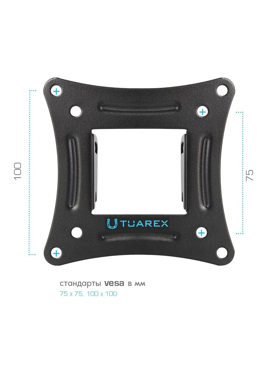 Кронштейн (крепление для телевизора на стену) Tuarex ALTA-104, до 15 кг, 10-32", vesa до 100x100, настенный, наклонно-поворотный, цвет черный