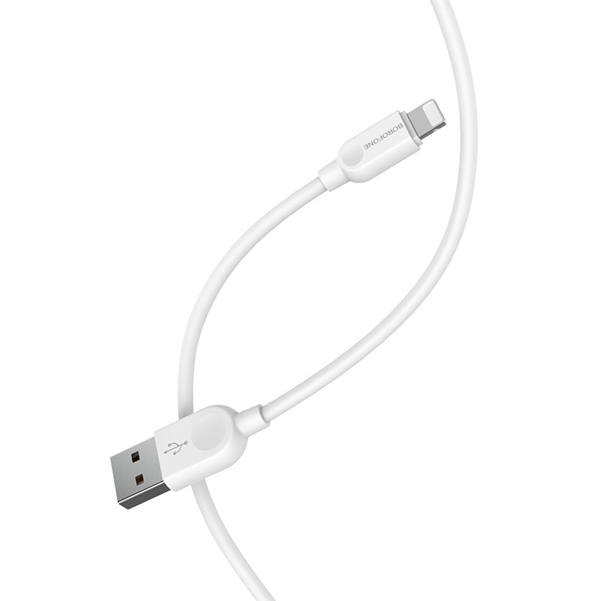 Кабель BOROFONE BX14 LinkJet Lightning 8 pin, 2.4А, длина 2 метра, силикон, цвет белый