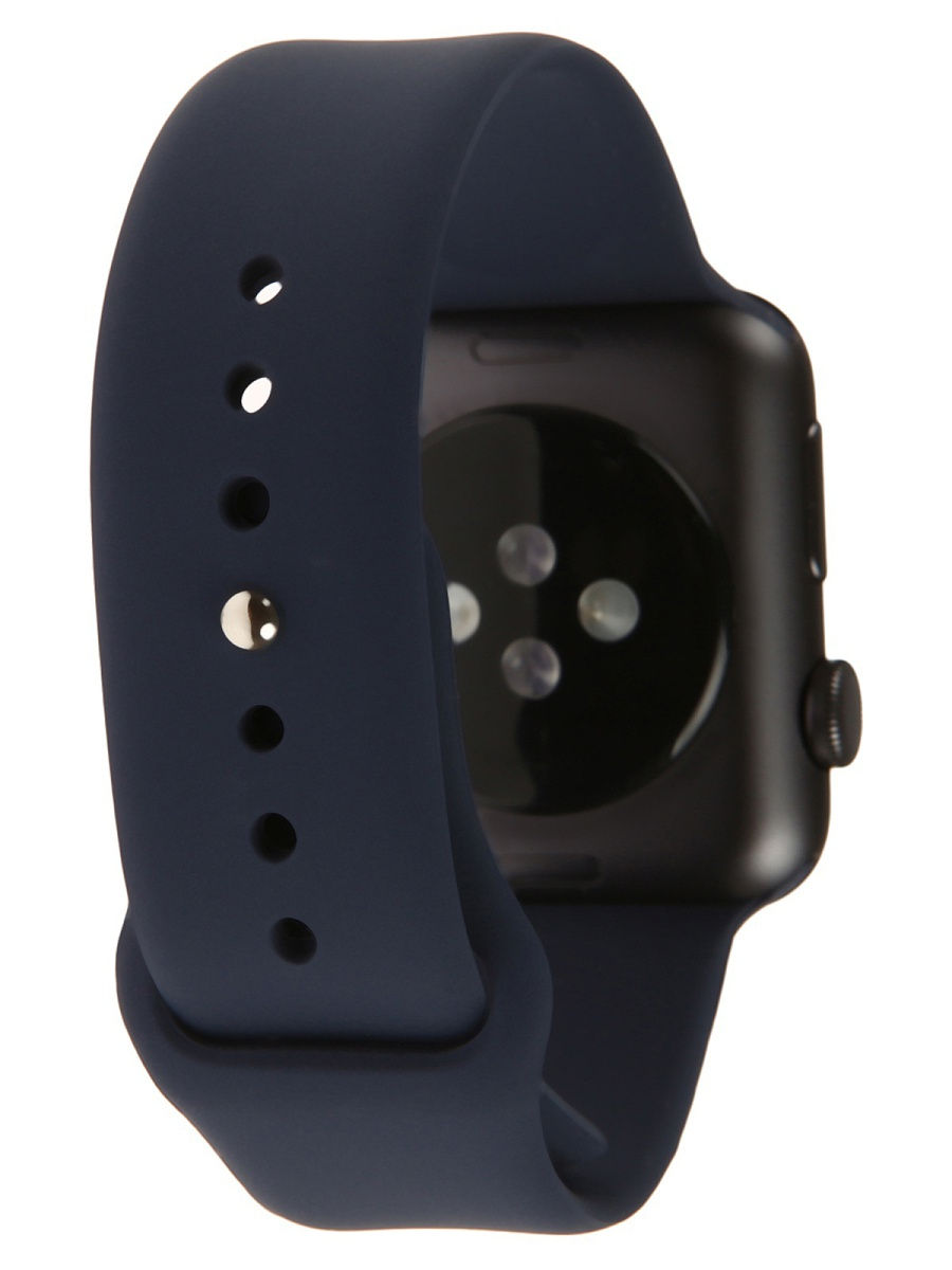 Ремешок для Apple Watch спортивный "Sport", размер 38-40 mm, цвет тёмно-синий.