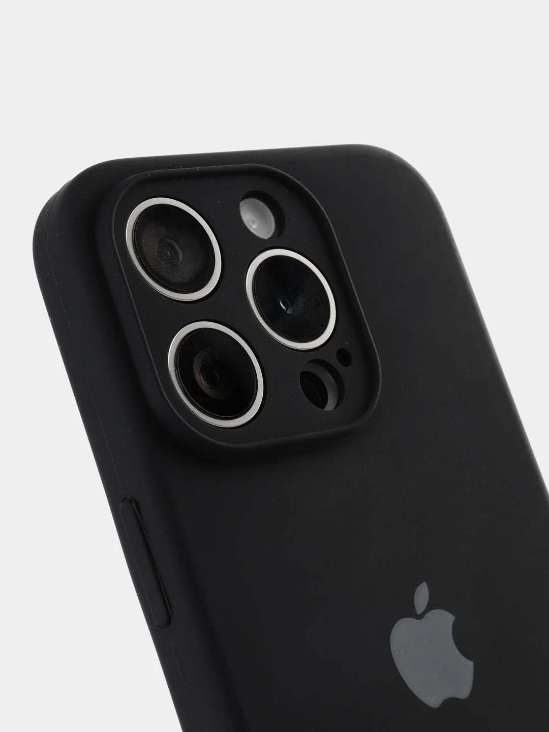 Чехол накладка Silicone Case для APPLE iPhone 16 Pro Max, L-ogo, защита камеры, бархатная подложка, цвет черный