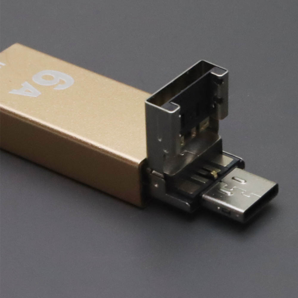Адаптер переходник OTG GP-124, USB-Type-C 6A, быстрая зарядка (Quick Charge/PD), цвет золотистый