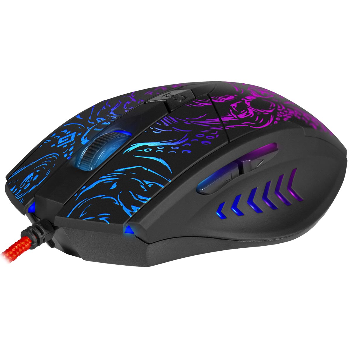 Проводная игровая мышь Defender Titan GM-650L RGB, оптическая, 5 кнопок, 800-3200dpi, RGB подсветка, цвет черный