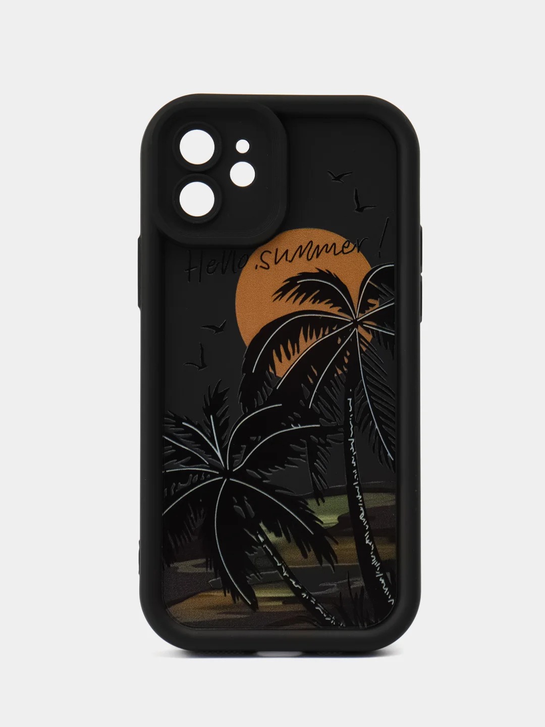 Чехол накладка MM79 для APPLE iPhone 13 Pro Max, силикон, защита камеры, бортики, рисунок пальмы и солнце