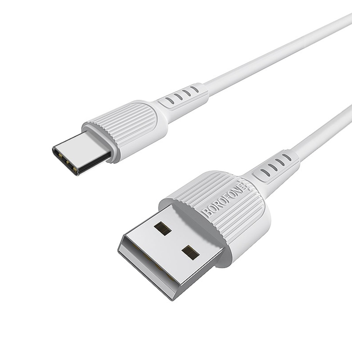Кабель BOROFONE BX16 Easy USB Type C, длина 1 метр, 3A, силикон, цвет белый