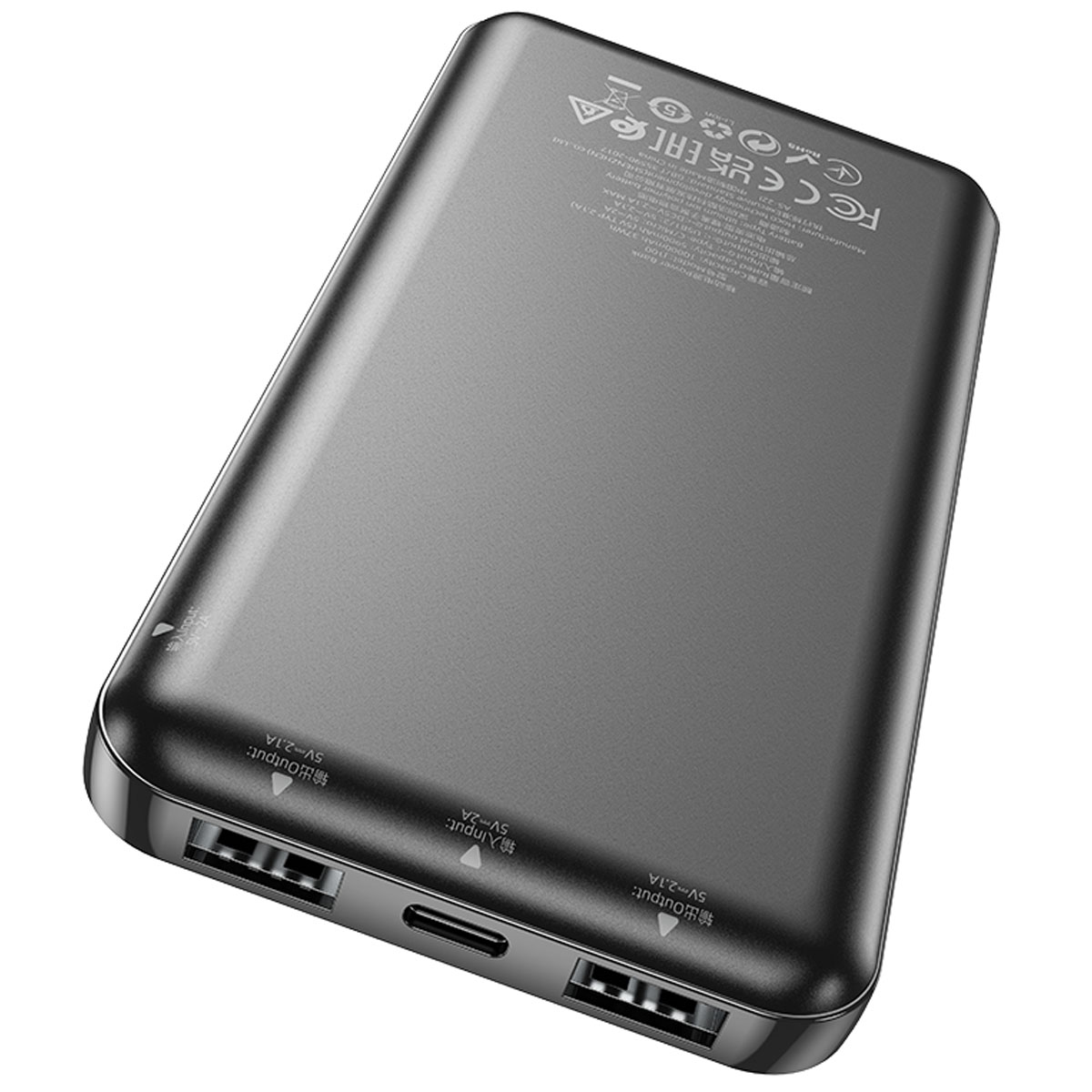 Внешний портативный аккумулятор, Power Bank HOCO J100 High-ranking, 10000mAh, цвет черный