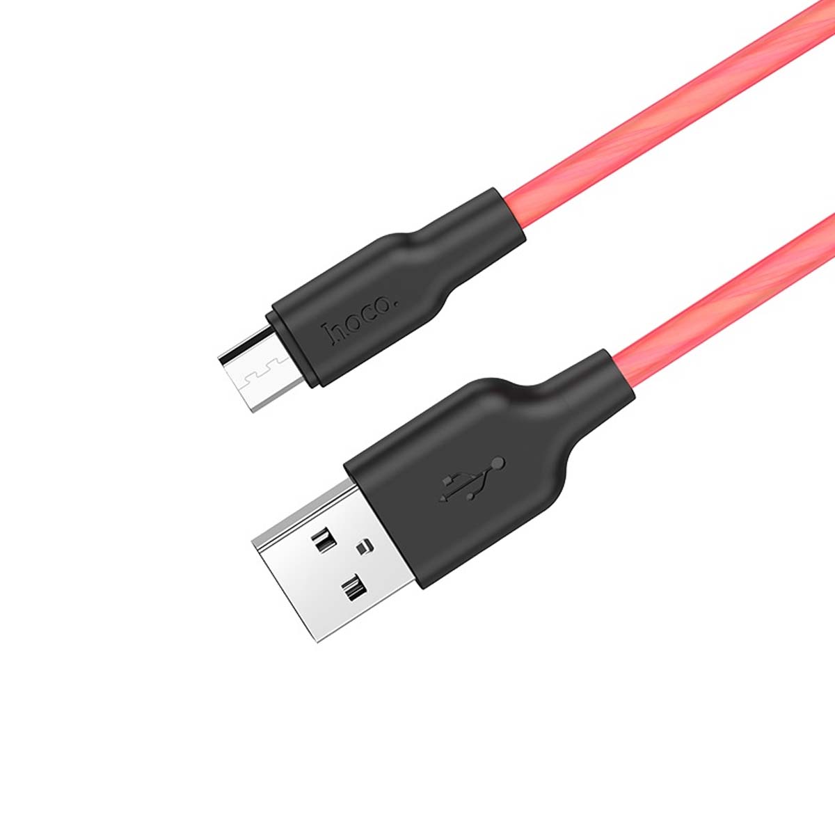 Кабель HOCO X21 Plus Micro USB, 2.4A, длина 1 метр, цвет черно красный