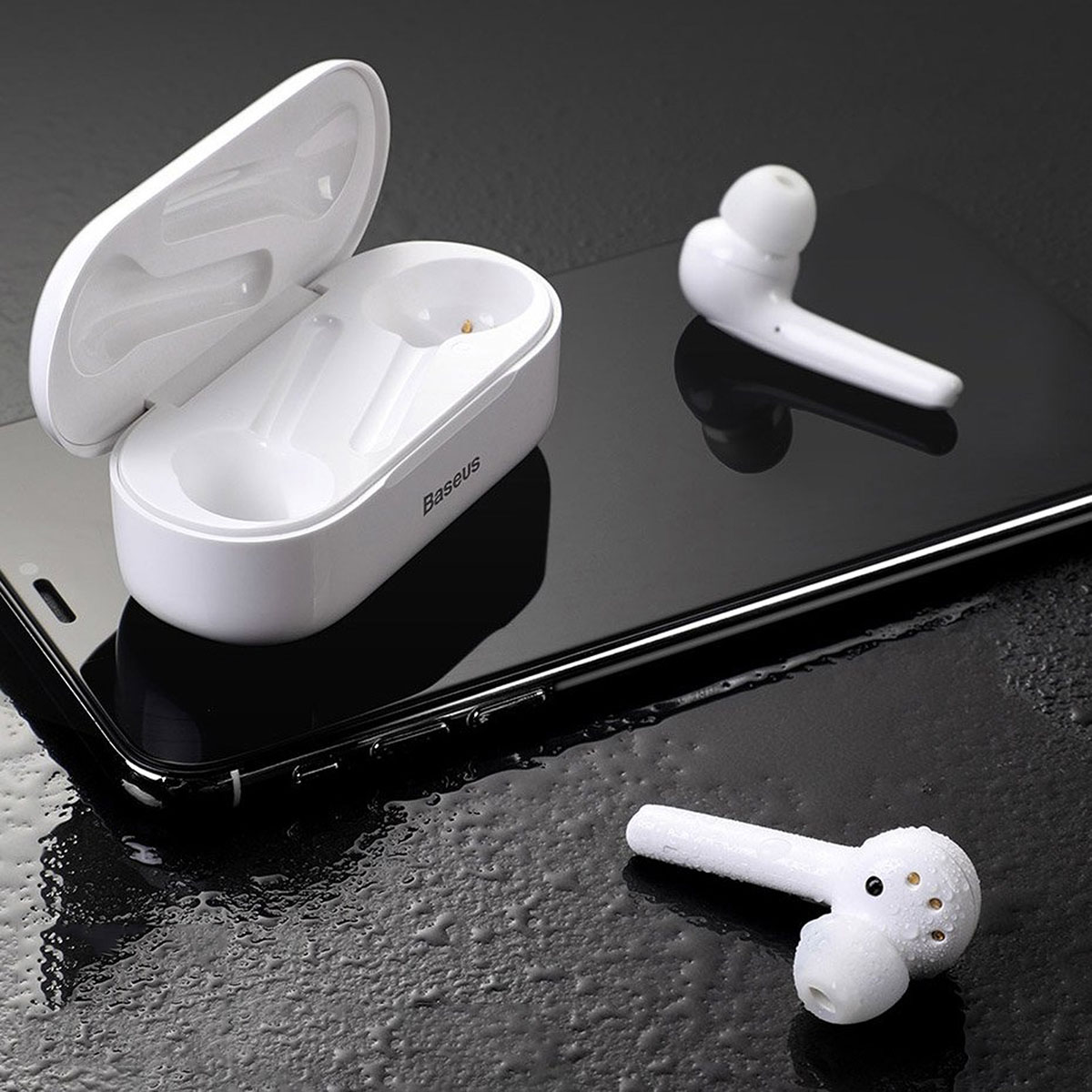 Гарнитура (наушники с микрофоном) беспроводная, BASEUS NGW07-02 Encok True Wireless Earphones W07 Bluetooth 5.0 TWS, цвет белый (-70%)