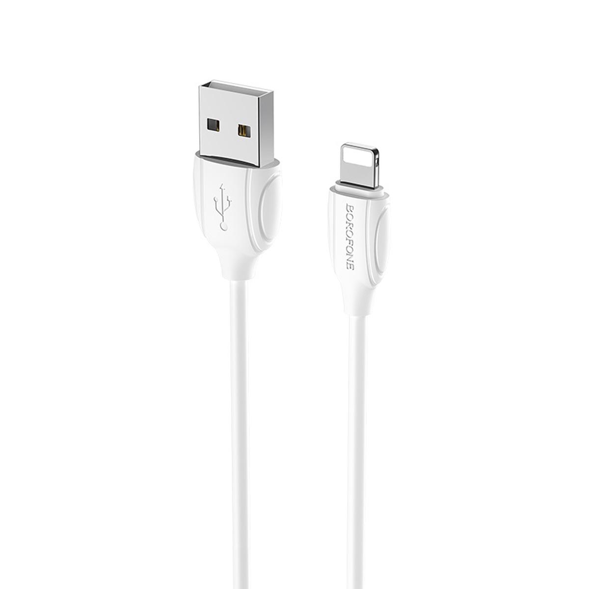 Кабель BOROFONE BX19 Benefit Lightning 8 pin, 1.3A, длина 1 метр, силикон, цвет белый