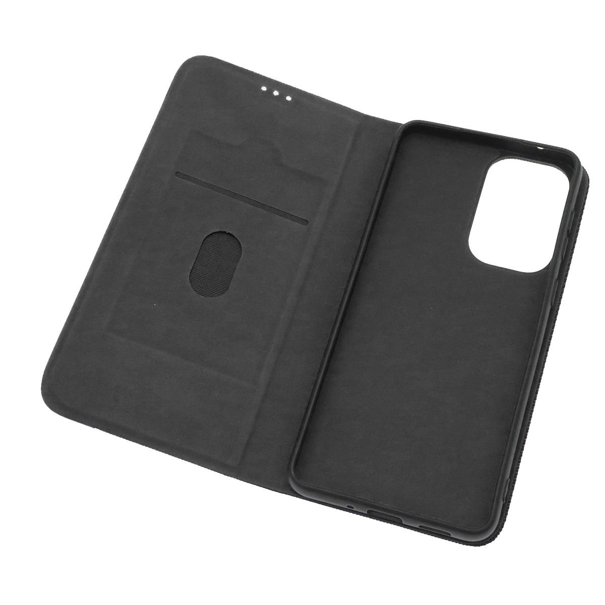 Чехол книжка MESH для SAMSUNG Galaxy A33 5G (SM-A336B), текстиль, силикон, бархат, визитница, цвет черный