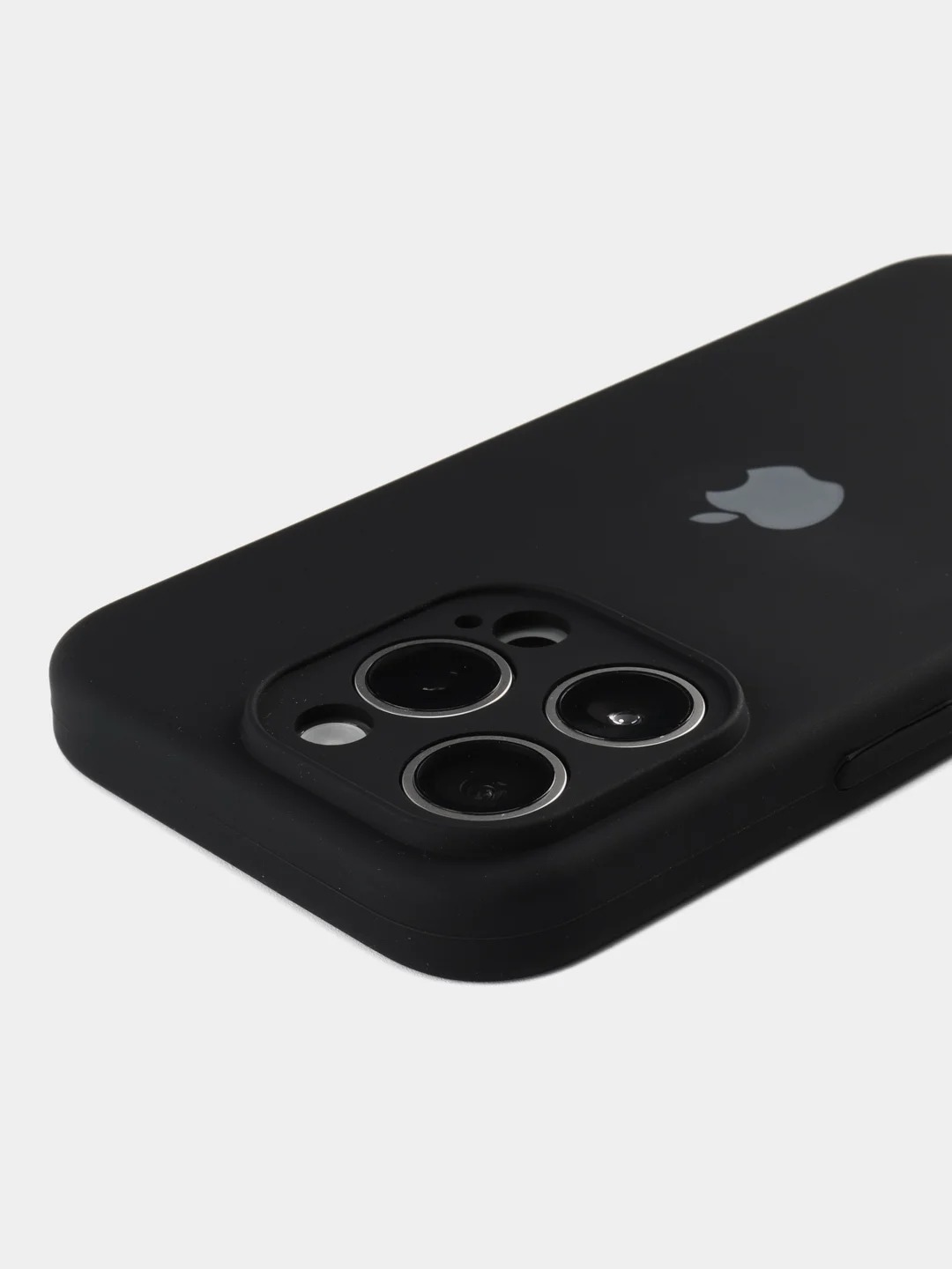 Чехол накладка Silicone Case для APPLE iPhone 16 Pro Max, L-ogo, защита камеры, бархатная подложка, цвет черный
