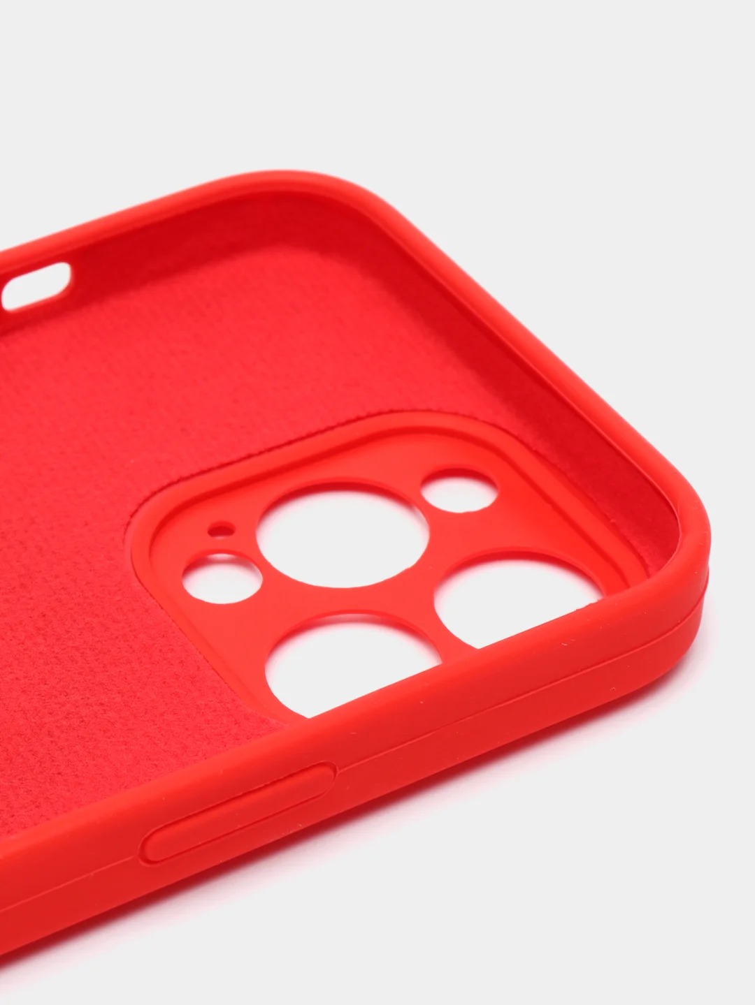Чехол накладка Silicone Case для APPLE iPhone 13 Pro Max, с поддержкой MagSafe, защита камеры, силикон, бархат, цвет красный