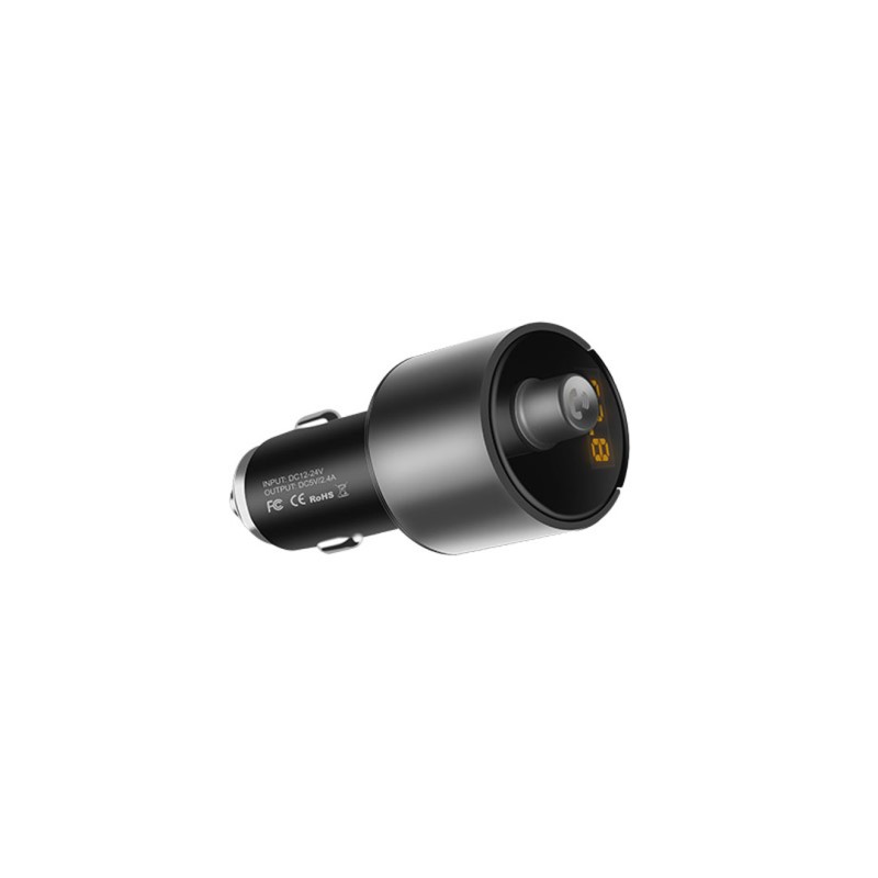 HOCO E19 Smart беспроводной FM transmitter, FM модулятор, АЗУ (автомобильное зарядное устройство) на 2 USB порта 5V-2.4A, цвет черный
