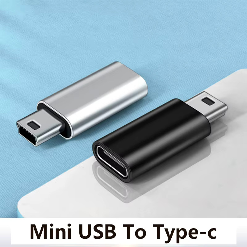 Адаптер, переходник с Type-C на Mini USB 5-pin, цвет черный