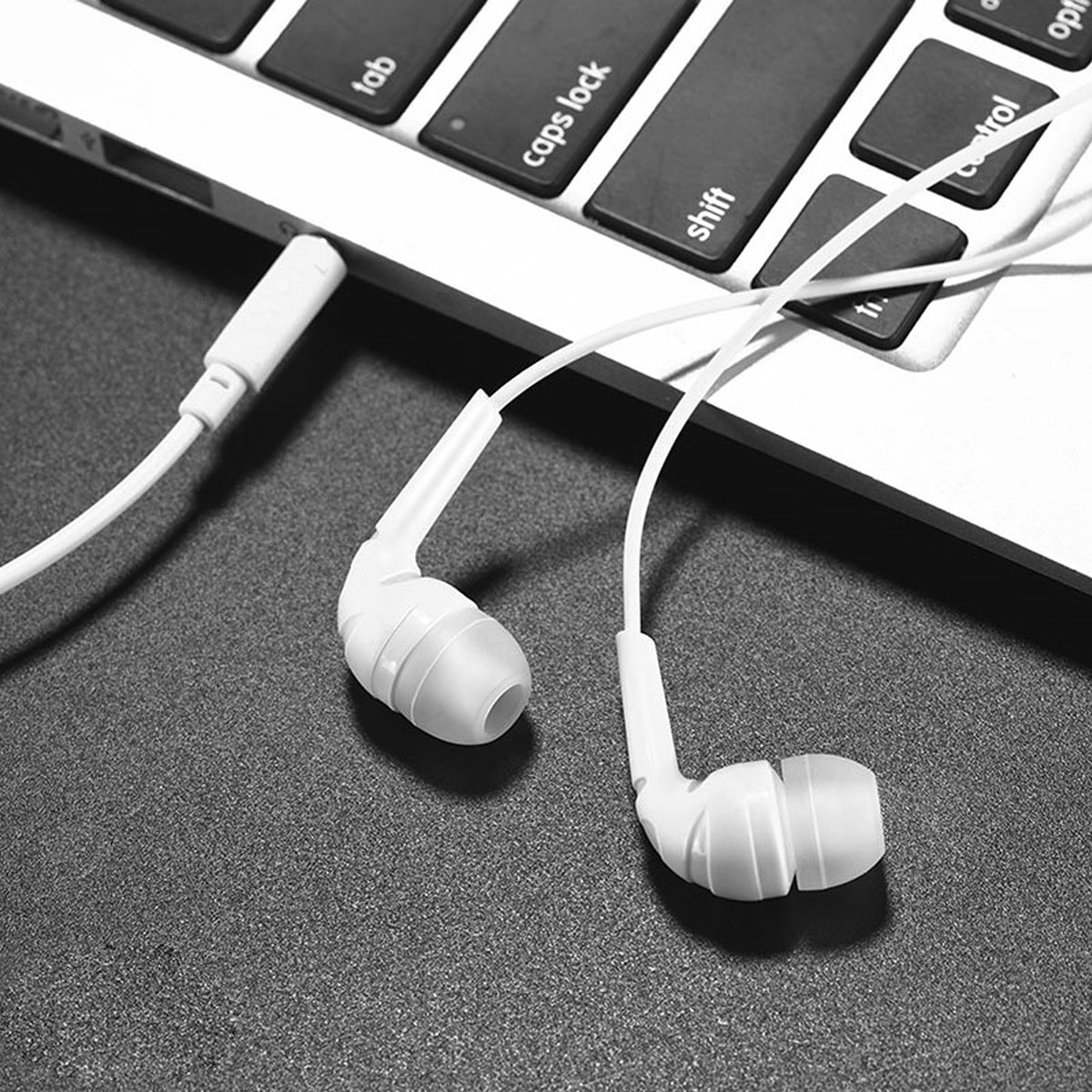 Гарнитура (наушники с микрофоном) проводная, HOCO M40 Prosody universal earphones, цвет белый