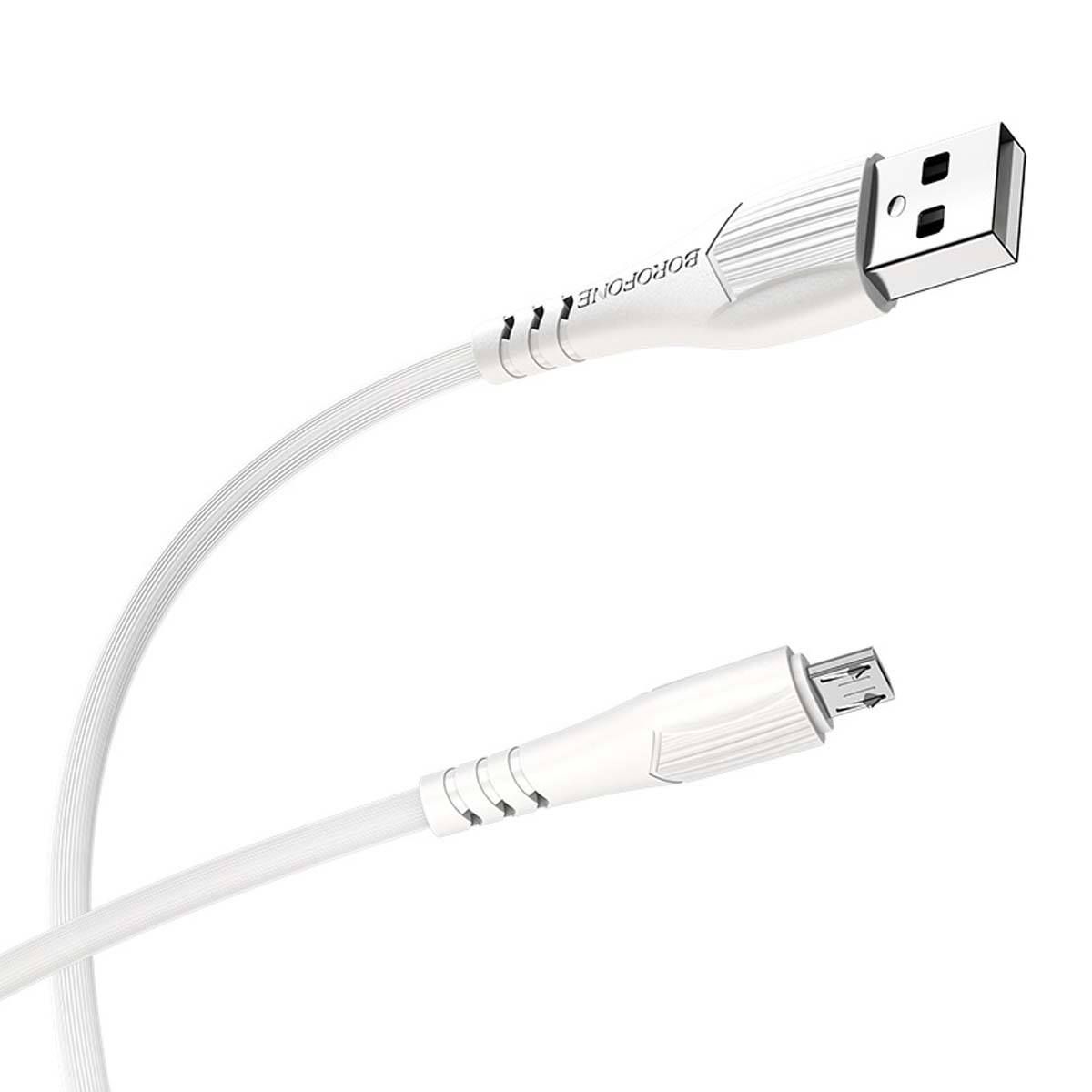 Кабель BOROFONE BX37 Wieldy Micro USB, 2.4A, длина 1 метр, силикон, цвет белый