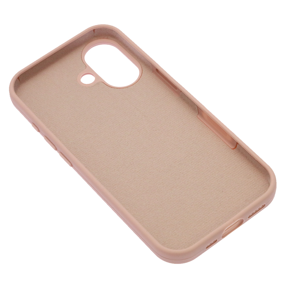 Чехол накладка Silicone Case для Apple iPhone 17, силикон, бархатная подложка, цвет розовый песок