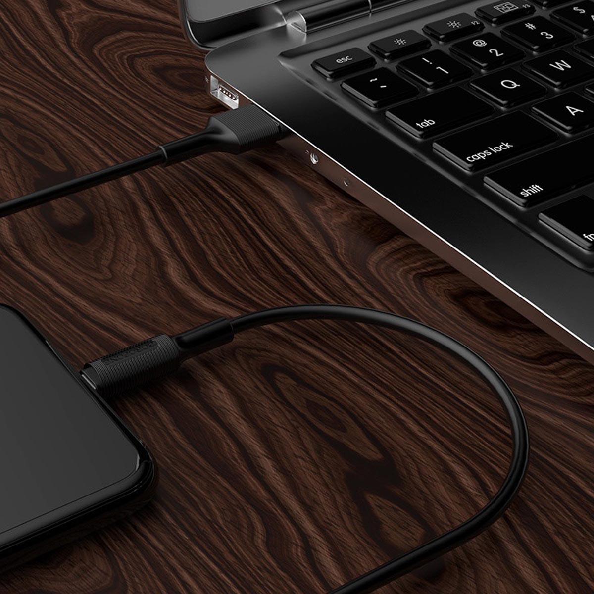 Кабель BOROFONE BX1 EzSync Lightning 8 pin, 2A, длина 1 метр, силикон, цвет черный