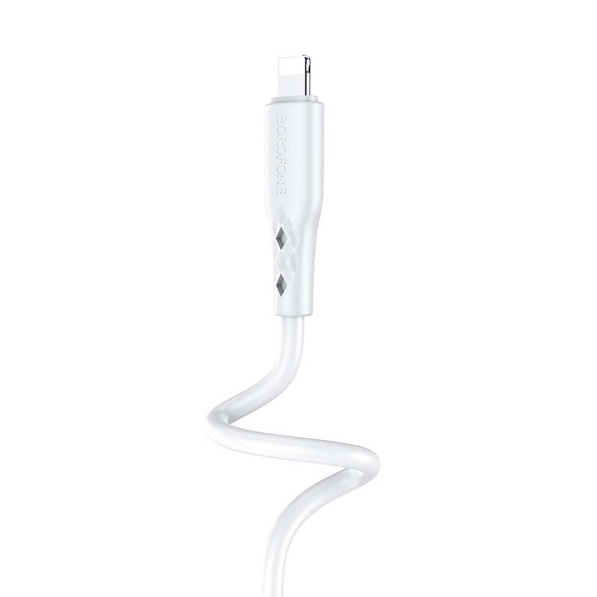 Кабель BOROFONE BX48 Lightning 8 pin, 2.4A, длина 1 метр, силикон, цвет белый