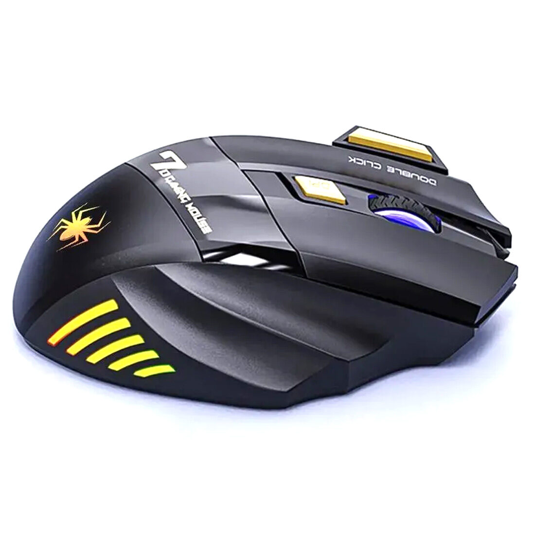 Мышь беспроводная аккумуляторная Gamin mouse (GM-20) KT01, игровая, оптическая, 1600 DPI, RGB подсветка, цвет черный
