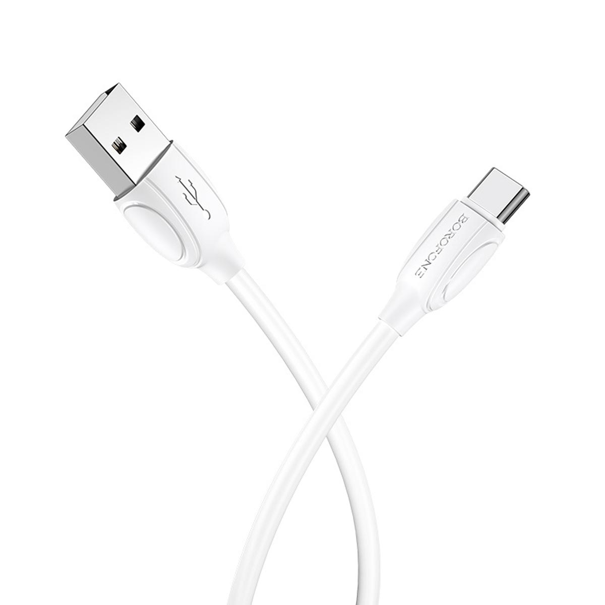 Кабель BOROFONE BX19 Benefit USB Type C, 3A, длина 1 метр, силикон, цвет белый