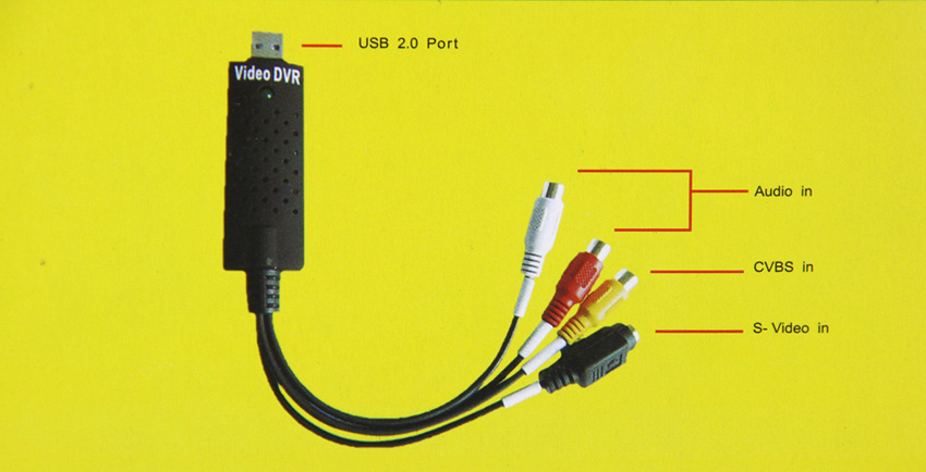 Аудио-видео адаптер EasyCap VCOM DU501 USB 2.0 - 3xRCA, S-Video (видео-захват, оцифровка видео кассет).