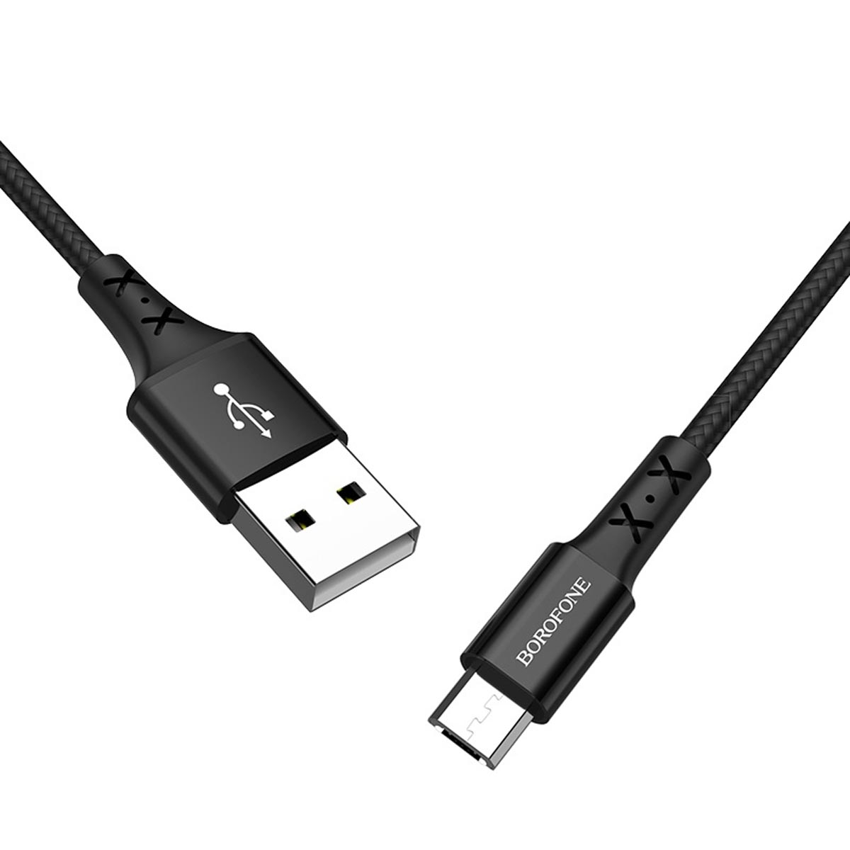 Кабель BOROFONE BX20 Enjoy Micro USB, 2A, длина 1 метр, силикон, нейлоновая оплетка, цвет черный