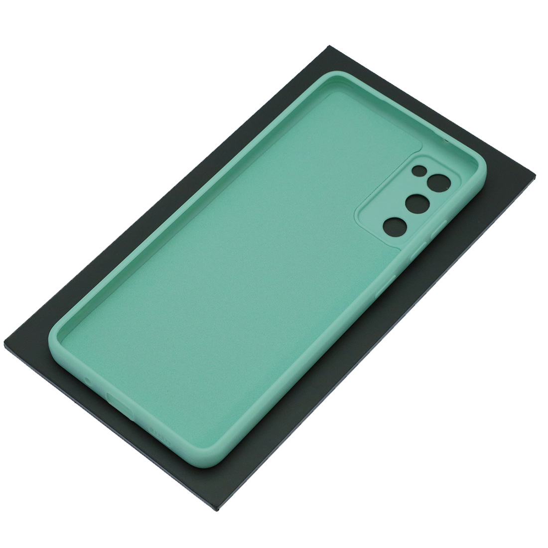 Чехол накладка для SAMSUNG Galaxy S20 FE, силикон, бархат, цвет мятный