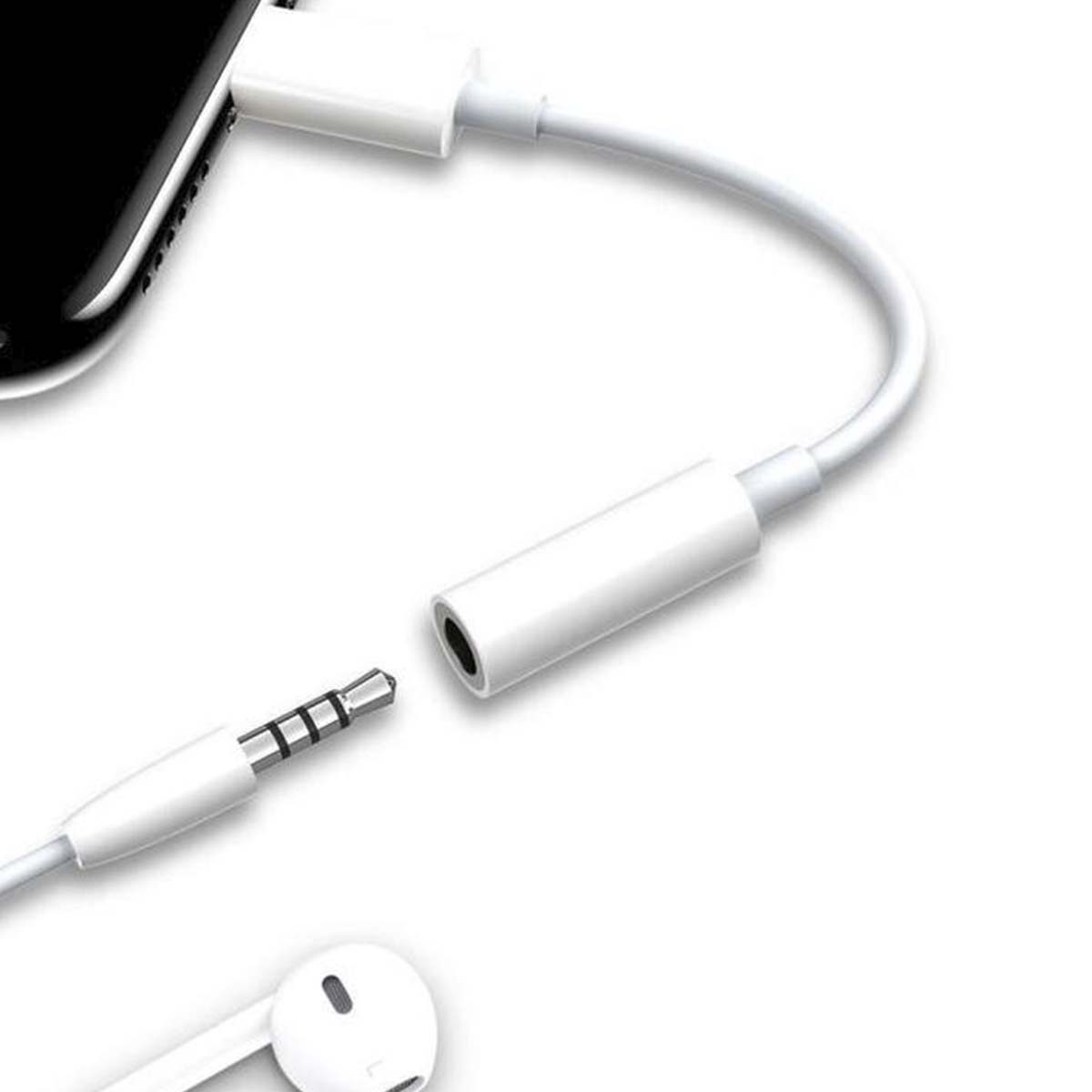 Переходник, аудио адаптер c TYPE-C для наушников разъемом Audio Jack 3.5 мм, цвет белый