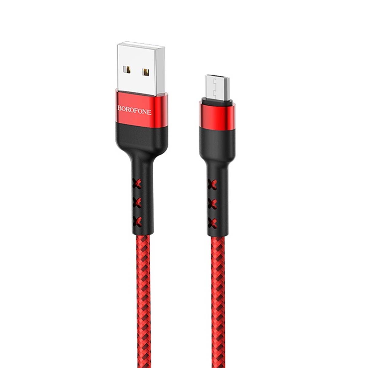 Кабель BOROFONE BX34 Advantage Micro USB, длина 1 метр, нейлоновая оплетка, цвет красный