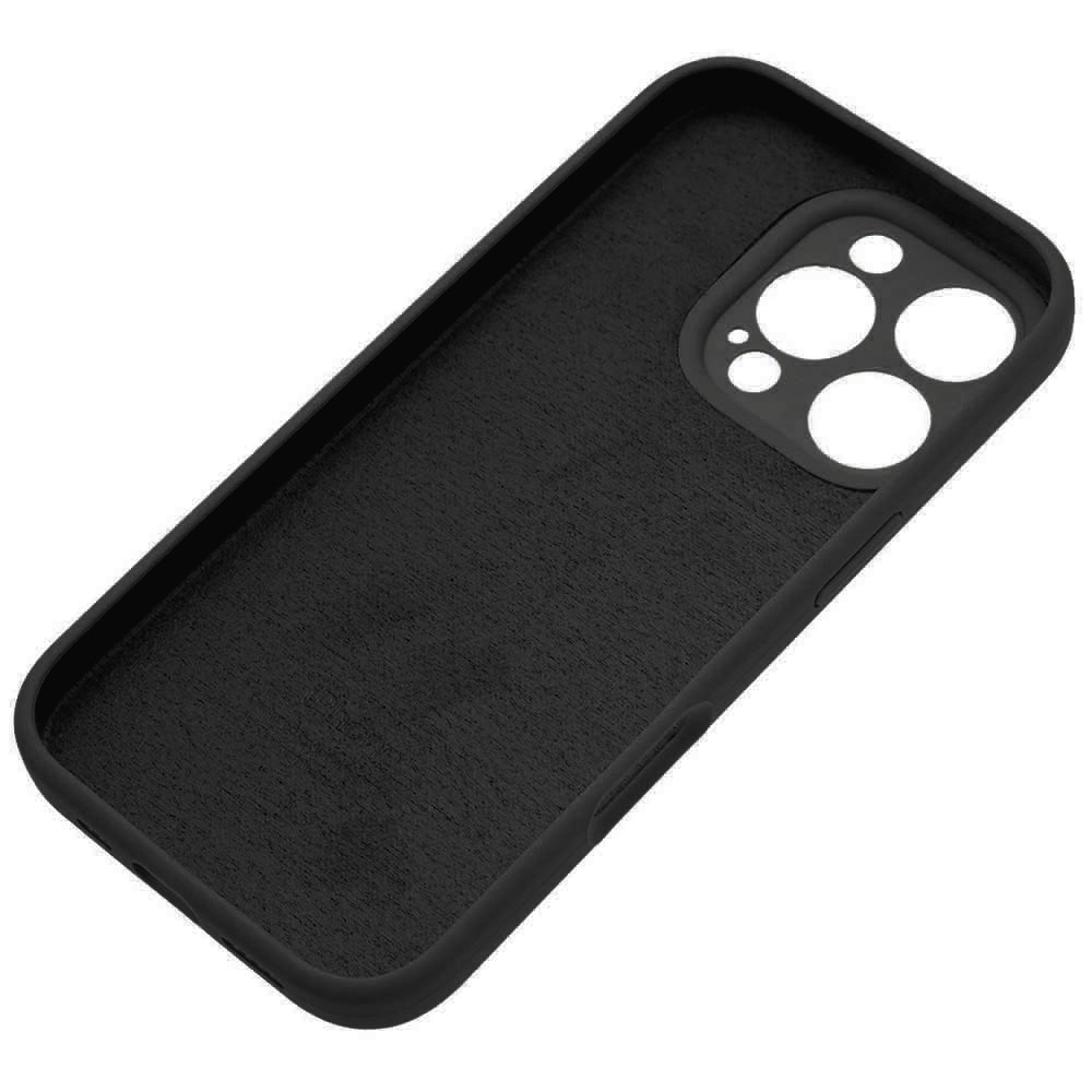 Чехол накладка Silicone Case для APPLE iPhone 16 Pro, силикон, защита камеры, бархат, цвет черный