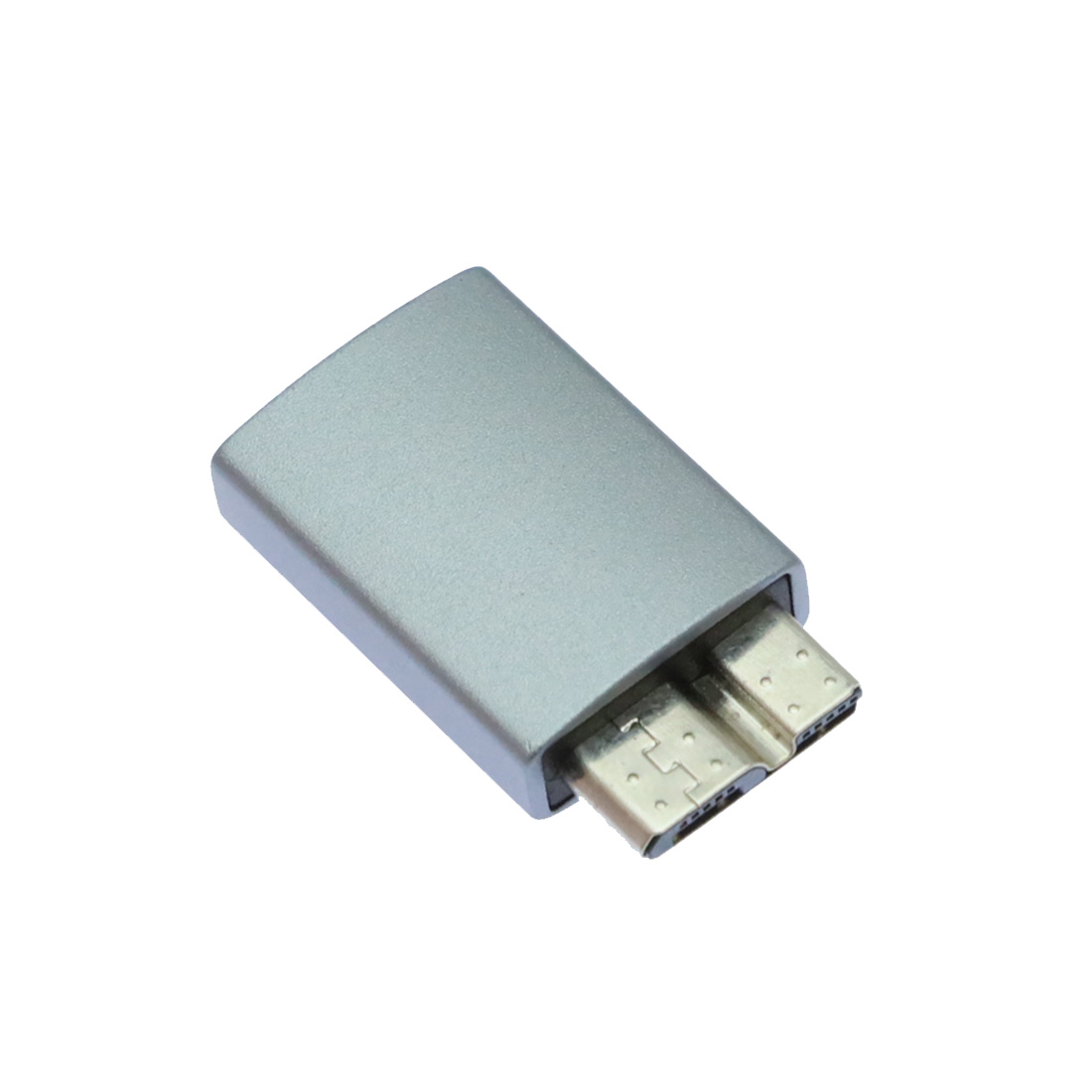 Адаптер, переходник Type-C (мама) на microUSB B (папа), подходит для внешних жестких дисков Seagate, WD West number, Toshiba, Newman, Lenovo, Samsung, Sony, цвет серебристый