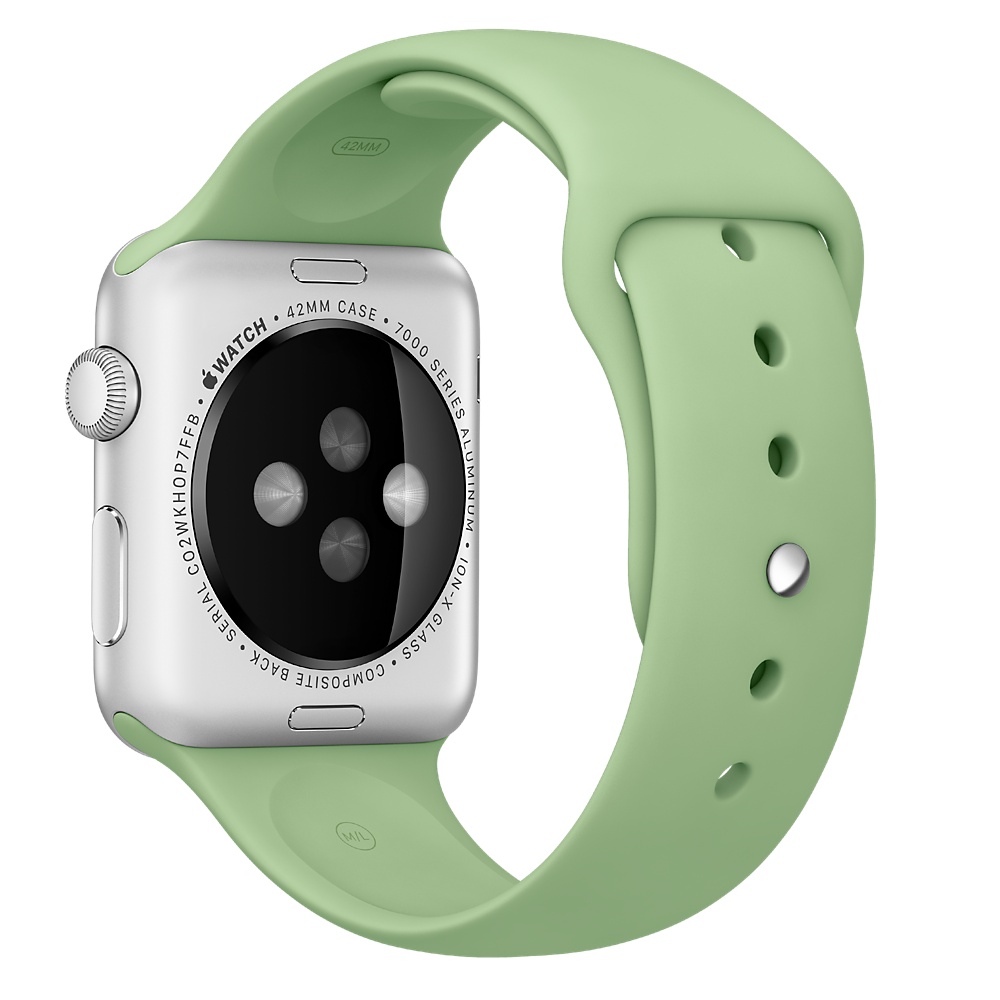 Ремешок для Apple Watch спортивный "Sport", размер 38-40 mm, цвет бледно зеленый