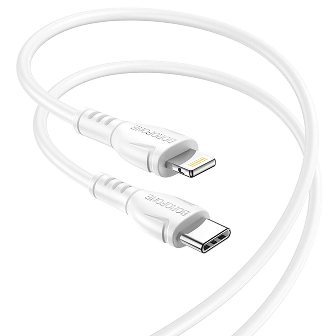 Кабель BOROFONE BX51 Triumph USB Type C на Lightning 8 pin, 12W, длина 1 метр, цвет белый