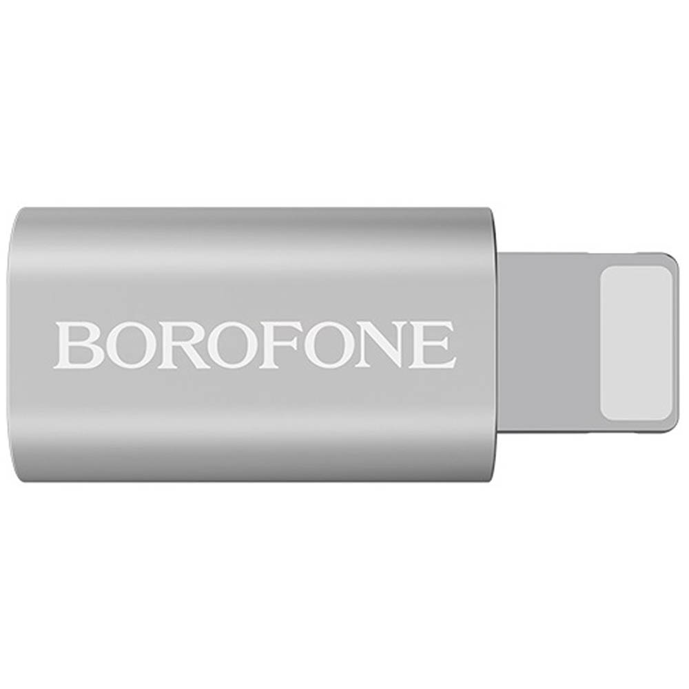 Адаптер Micro USB на APPLE Lightning 8-pin BOROFONE BV5, цвет серебристый