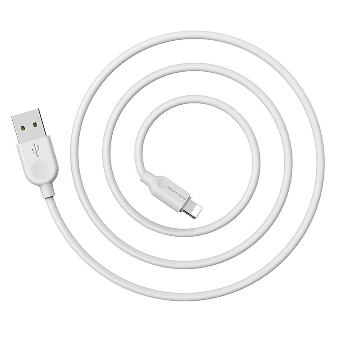 Кабель BOROFONE BX14 LinkJet Lightning 8 pin, длина 3 метра, силиконовая круглая оболочка, цвет белый