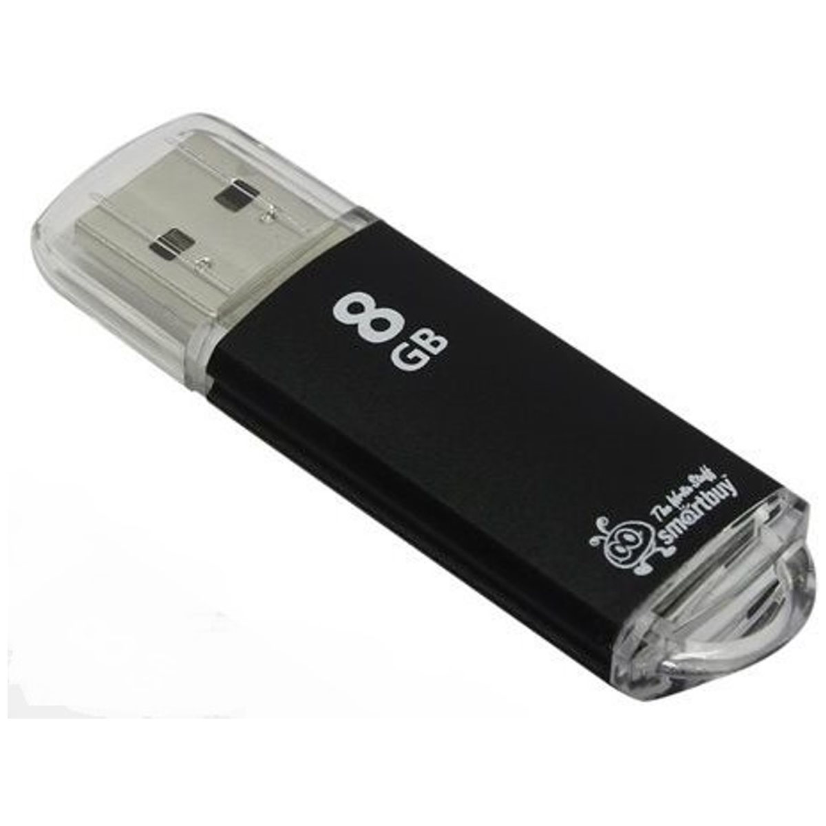 Флешка USB 2.0 8GB SMARTBUY V-Cut, цвет черный